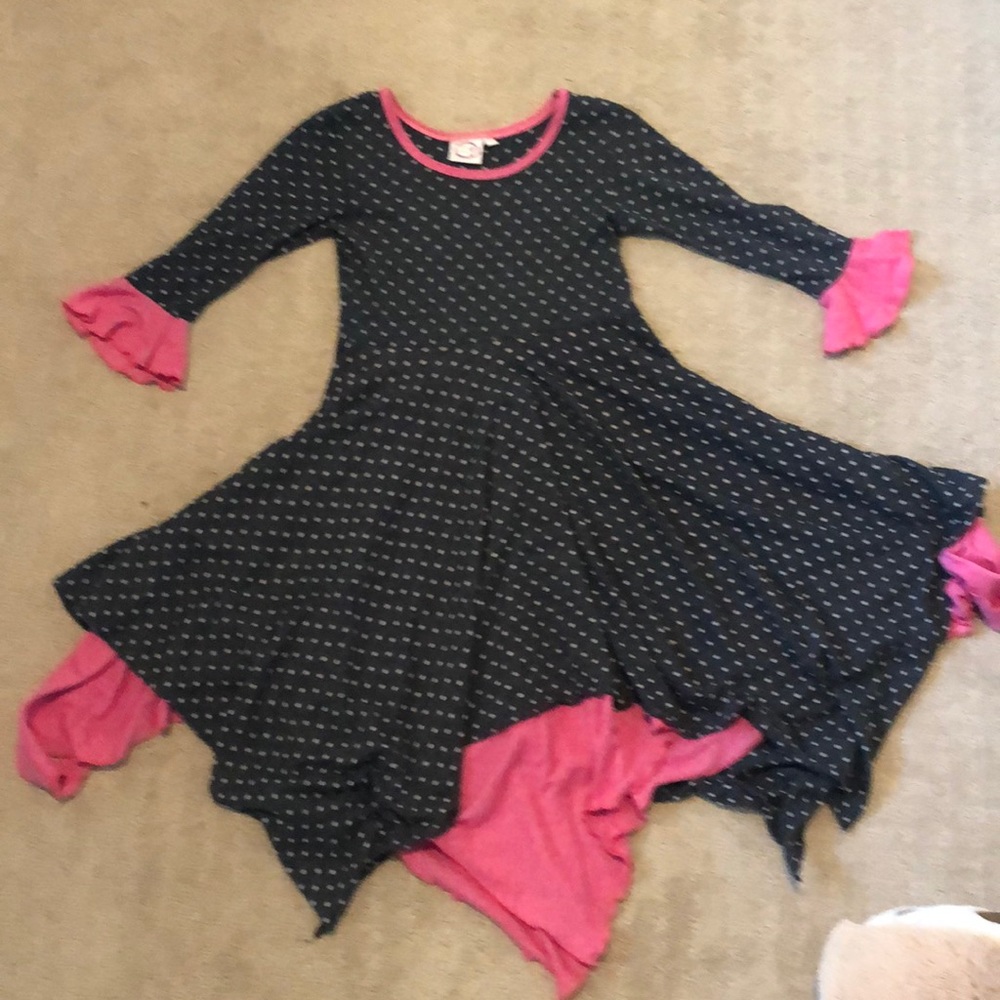 Pink polka dotted dress